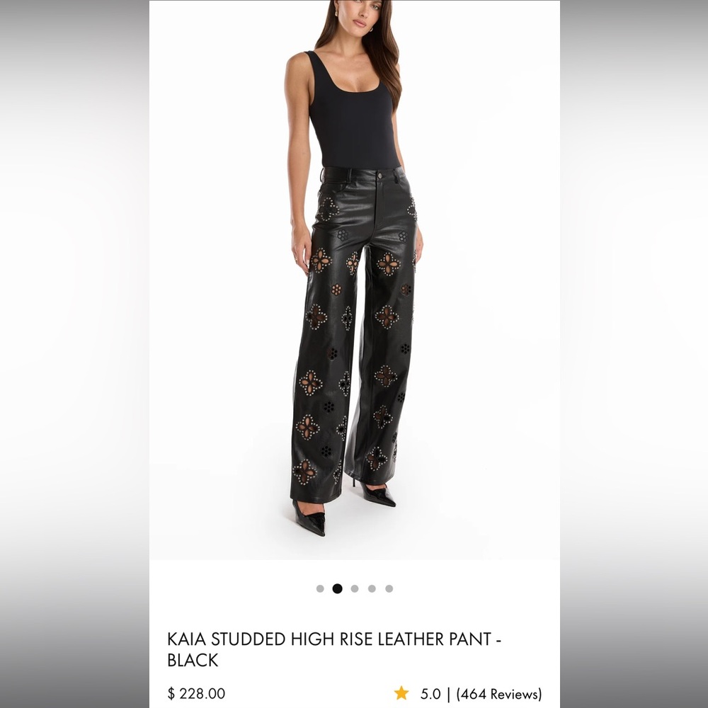 The Noli Shop Black Studded Cutout Wide Leg Pants